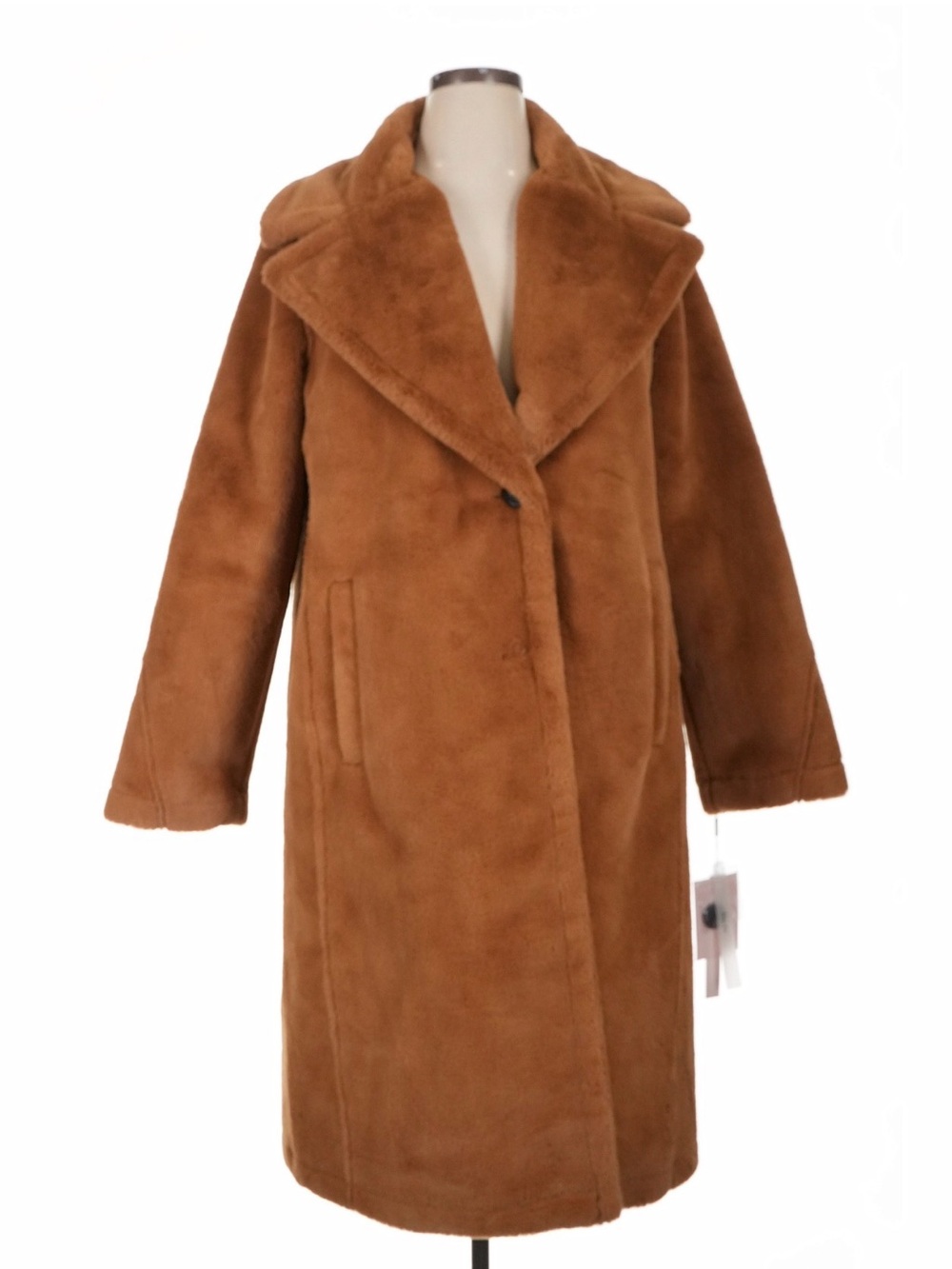 Urban Outfitters x Avec Les Filles Notched Collar Bonded Faux Fur Coat XL - Picture 2 of 10